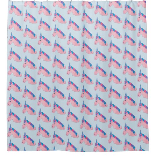 Magische roze Paarse mythische paardeneendenliefde Douchegordijn (Voorkant)