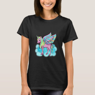 Magische roze pegasus met vleugels eenhoorn t-shirt