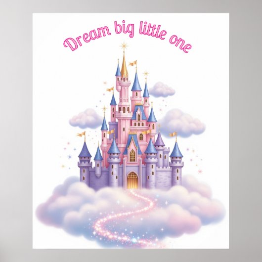 Magische Roze Prinses Kasteel Meisjes 'Room Custom Poster (Voorkant)