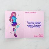 Magische Roze Sparkle School Meisje 14e verjaardag Kaart (Binnen)