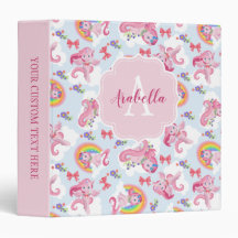 Magische roze Unicorn Girly Rainbow Monogram