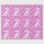 Magische roze Unicorn Patroon Aangepaste Birthday Cadeaupapier (Vlak)