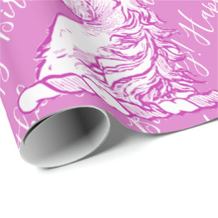 Magische roze Unicorn Patroon Aangepaste Birthday Cadeaupapier