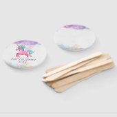 Magische roze Unicorn regenboogdag Handwaaier (Niet-gemonteerd)