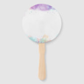 Magische roze Unicorn regenboogdag Handwaaier (Achterkant)