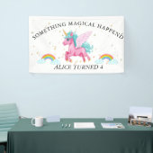 Magische roze Unicorn regenboogdag Spandoek (Beurs)
