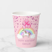 Magische roze Unicorn Regenboogkinderen Birthday Papieren Bekers (Achterkant)