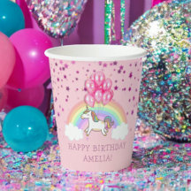 Magische roze Unicorn Regenboogkinderen Birthday