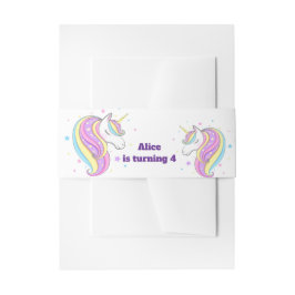 Magische roze Unicorn Regenboogkinderen Birthday Uitnodigingen Wikkel