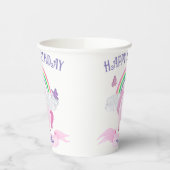 Magische roze unicorn regenboogvlinders Birthday Papieren Bekers (Links)