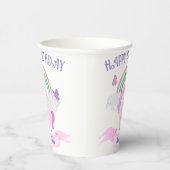 Magische roze unicorn regenboogvlinders Birthday Papieren Bekers (Rechts)