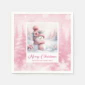 Magische Roze Winterbos Kerstmisse Servetten (Voorkant)