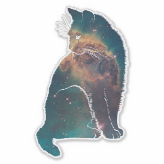 Magische ruimte Nebula Cat Sticker (Voorkant)
