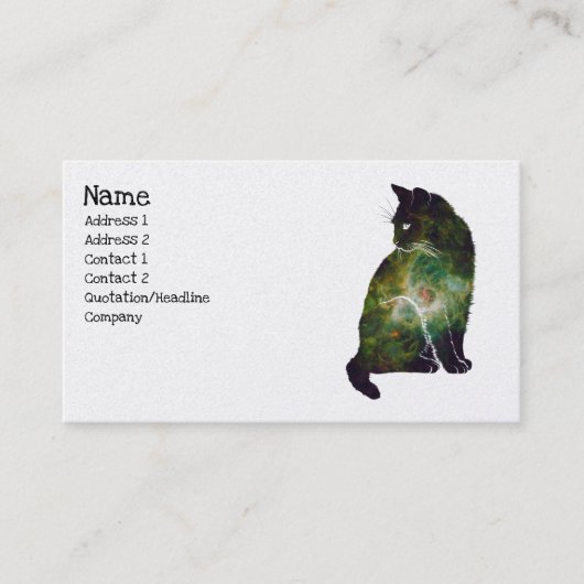 Magische ruimte Nebula Cat Visitekaartje (Voorkant)