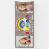 Magische Rustische regenboogfoto Birthday Spandoek (Verticaal)