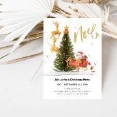 Magische Santa Claus Riding Sleigh Christmas Party Kaart