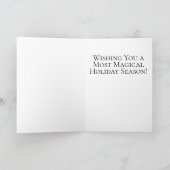 Magische Santa Claus Tovenaar met Elfen Feestdagen Kaart (Binnen)