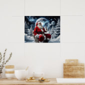 Magische Santa Space achtergrond Kerstmis Poster (Keuken)