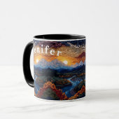 Magische Scène van Natuur Koffie Mok (Voorkant links)