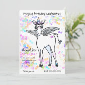 Magische scharnieren Unicorn met kleurrijke bellen Kaart (Staand voorkant)