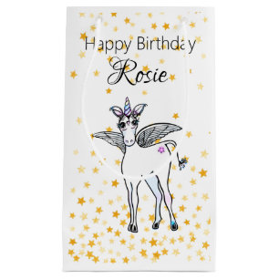 Magische scharnierende Unicorn met gouden steracce Klein Cadeauzakje