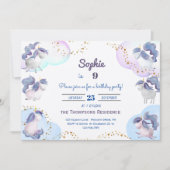 Magische schattige eenhoorns kinderen verjaardag kaart (Voorkant)