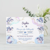 Magische schattige eenhoorns kinderen verjaardag kaart (Staand voorkant)