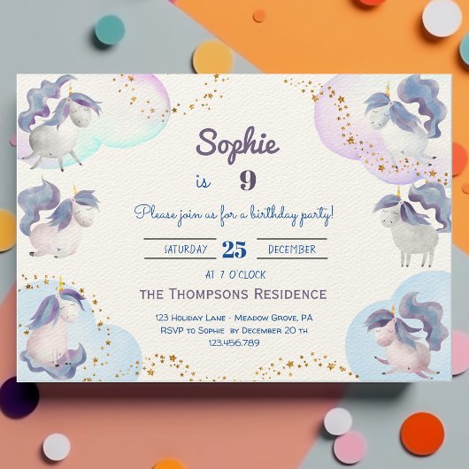 Magische schattige eenhoorns kinderen verjaardag kaart