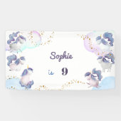 Magische schattige eenhoorns kinderen verjaardag spandoek (Horizontaal)