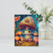 Magische schattige kikker paddestoel briefkaart (Staand voorkant)