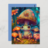Magische schattige kikker paddestoel briefkaart (Voorkant / Achterkant)