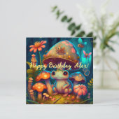 Magische schattige kikkerpaddenstoel bedankkaart (Staand voorkant)