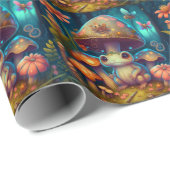 Magische schattige kikkerpaddenstoel cadeaupapier (Rol Hoek)