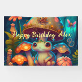 Magische schattige kikkerpaddenstoel spandoek (Horizontaal)