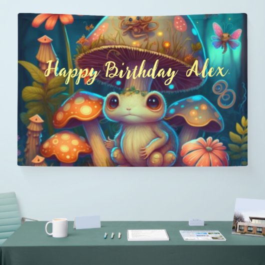 Magische schattige kikkerpaddenstoel spandoek (Beurs)