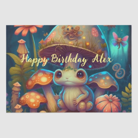 Magische schattige kikkerpaddenstoel tissuepapier (Voorkant)