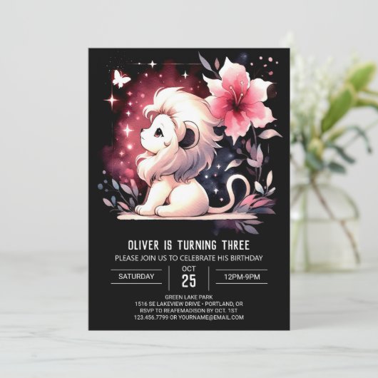 Magische Schattigee leeuwenverjaardag Kaart (Staand voorkant)