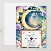 Magische Schattigee Maan Verjaardag Kaart (Voorkant / Achterkant)