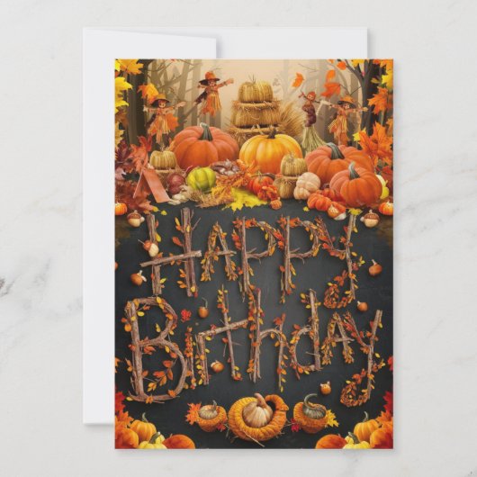 Magische Schattigee Maple Leaf Autumn Herfst Happy Kaart (Voorkant)