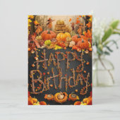 Magische Schattigee Maple Leaf Autumn Herfst Happy Kaart (Staand voorkant)