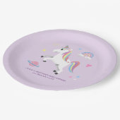 Magische Schattigee Paarse Eenhoorn Meisjes Baby s Papieren Bordje (Gekanteld)