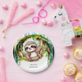 Magische Schattigee Sloth Verjaardag Papieren Bordje (Feest)