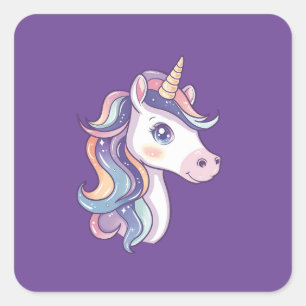 Magische Schattigee Sparkly Pastel Eenhoorn Vierkante Sticker