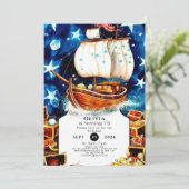 Magische Schatzoektocht Piraten Verjaardag Kaart (Staand voorkant)