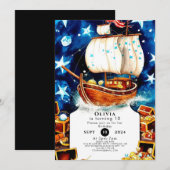 Magische Schatzoektocht Piraten Verjaardag Kaart (Voorkant / Achterkant)