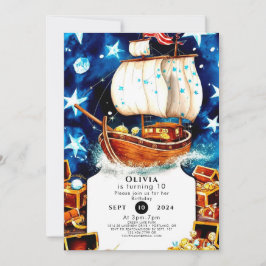 Magische Schatzoektocht Piraten Verjaardag Kaart