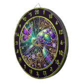 Magische schildpad vlinder rustieke kamer kunst dartbord (Voorkant Rechts)