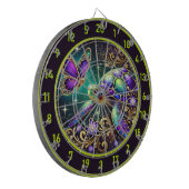 Magische schildpad vlinder rustieke kamer kunst dartbord (Voorkant Links)