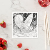 Magische Schnee-Eule im Flug unterm Sternenhimmel Servet (Insitu)