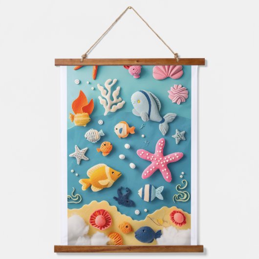 Magische schoonheid onder het zee met vis hangend wandkleed (Voorkant)